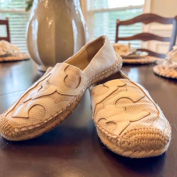 Tory Burch Canvas & Jute Espadrilles - Cream, Neutral - sz 7 - Lightly Worn - Picture 2 of 9